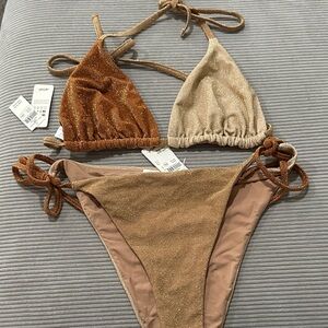 Aerie Shimmering color block Bikini